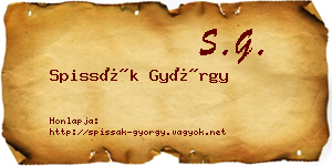 Spissák György névjegykártya